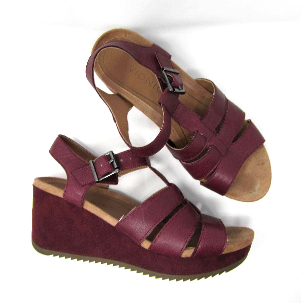 Vionic Tawny Women's Burgundy Sandals 8.5